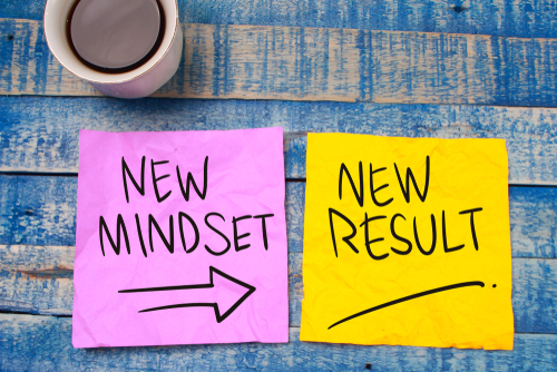 New Mindset New Results Coloured Post-It's